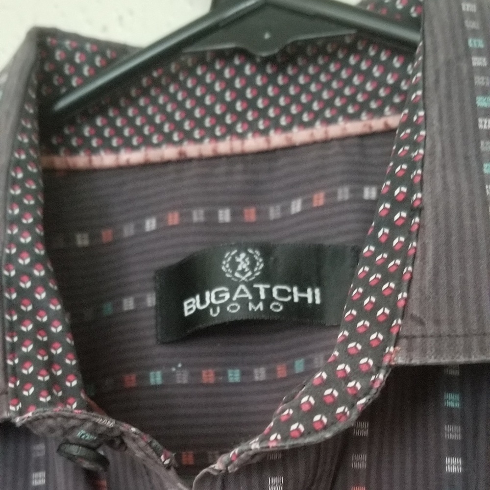 Bugatchi Uomo Mens Sz L Button Down Shirt EUC